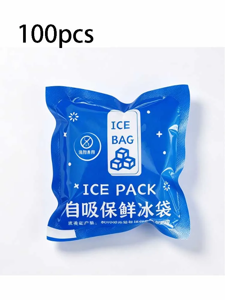 100 Stück selbstabsorbierende Eisbeutel 7x7cm, wiederverwendbare Kühlbeutel für Sommer, Lebensmittel, Getränke, Frischhaltung, Kühlpack für Meeresfrüchte, Obst – Detail 6