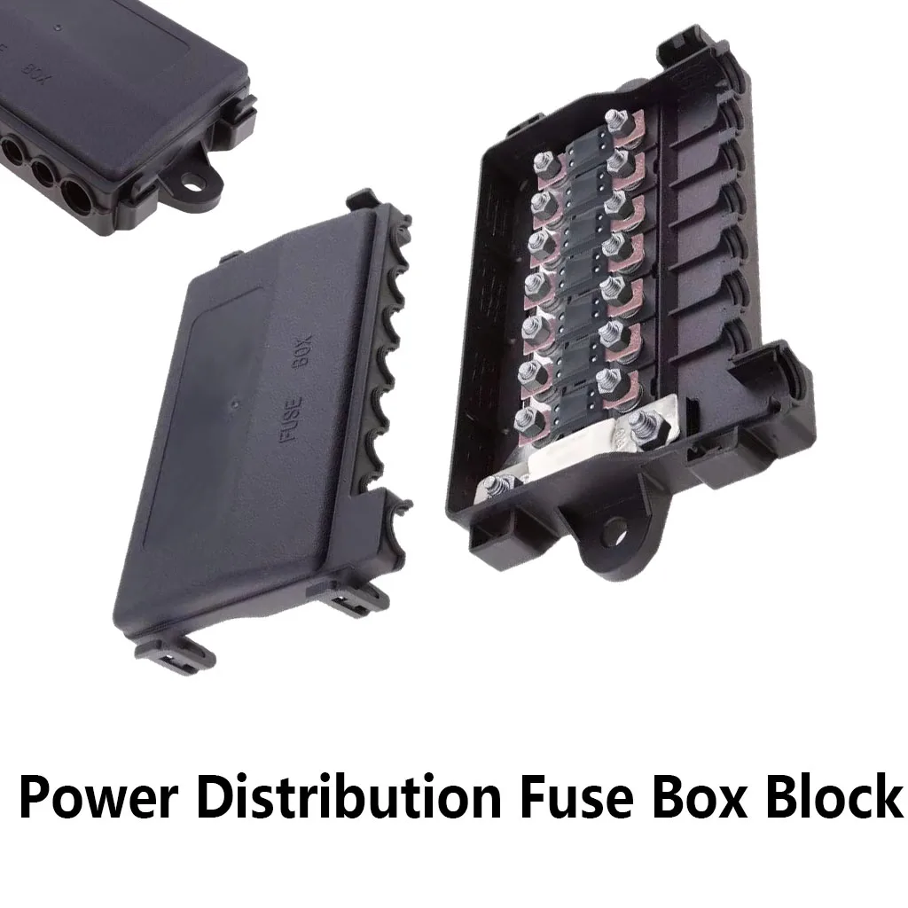 Heavy Duty 7 Way Power Distribution Fuse Box Block for Car RV Boat Truck - 12V 24V Mega Midi Fuses - Automotive Electrical Syste