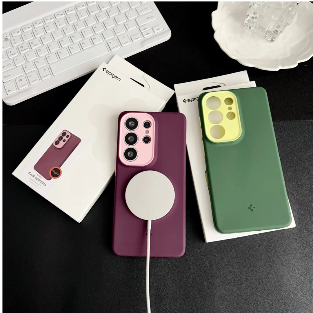 Oryginalne etui Spigen z płynnego silikonu do Samsung Galaxy S26 Ultra S25 Ultra z obsługą ładowania bezprzewodowego Magsafe, odporne na wstrząsy. — zdjęcie produktu 3