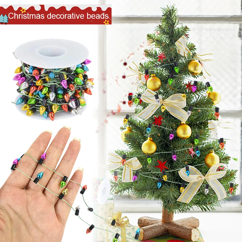 5 m/Rolle Weihnachtsdekoration Lichterkette Weihnachtskranz Bunte gefälschte Glühbirne Ornamente für 2026 Neujahr Heimdekoration DIY Geschenke