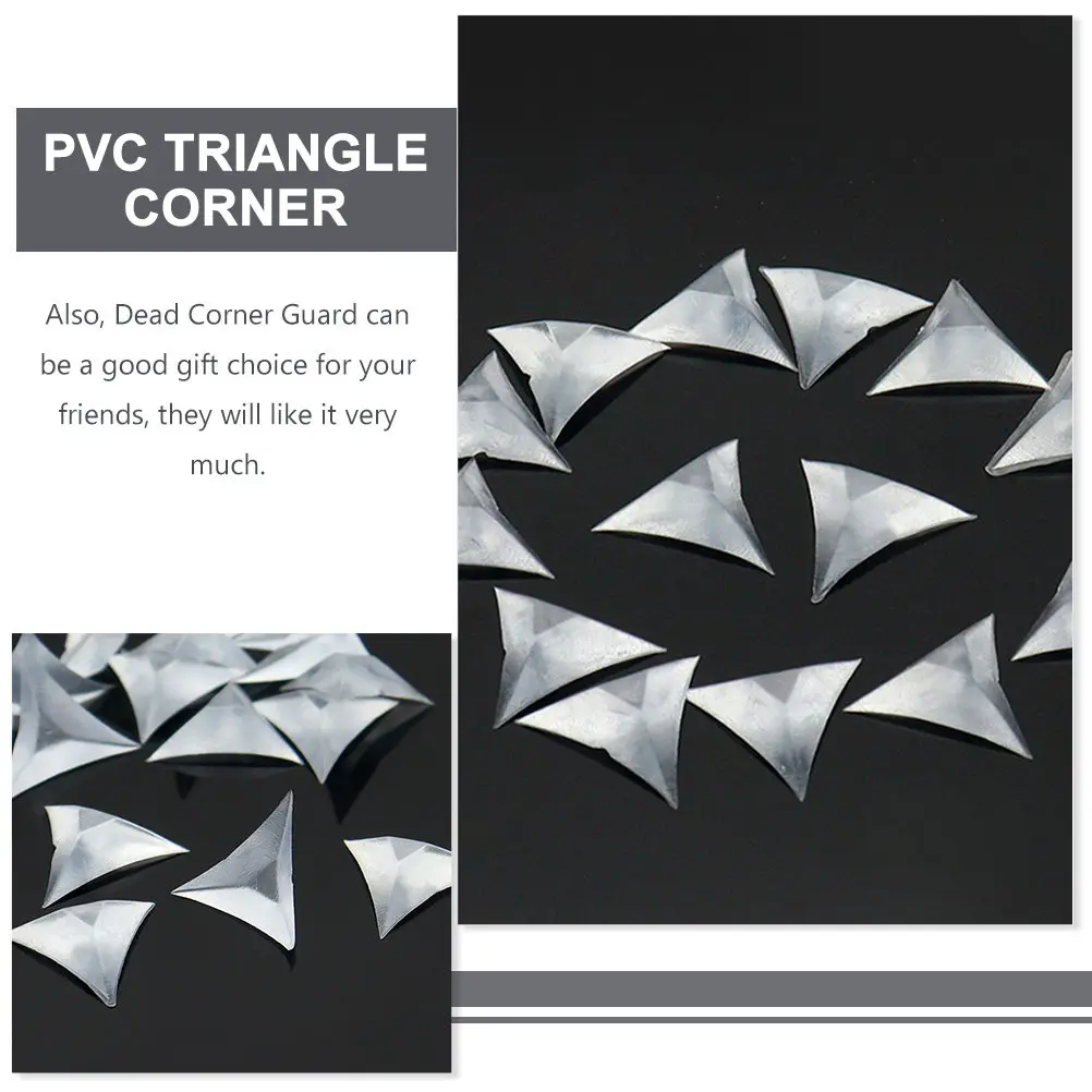 400Pcs Decorative Triangle Stair Dust Corner Clear Corner Guard for Desk Drawer Cabinet Closet Staircase Wall Dust Protection - view 2