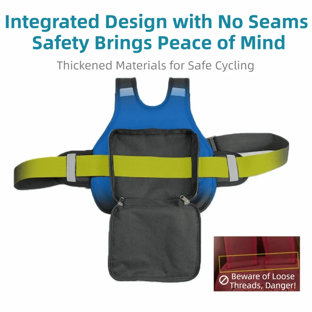 Adjustable Strap Motorcycle Safety Belt Non-slip Storage Bag Motorcycle Seat Vest Strap Sturdy Reflective Strip