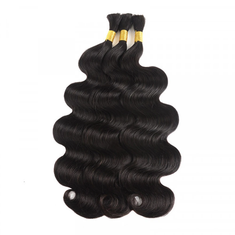 50g Body Wave No Weft Braids Human Hair Extensions Bulk Human Hair Bundles 10''-30'' Natural Black Virgin Hair Bulk For Braiding