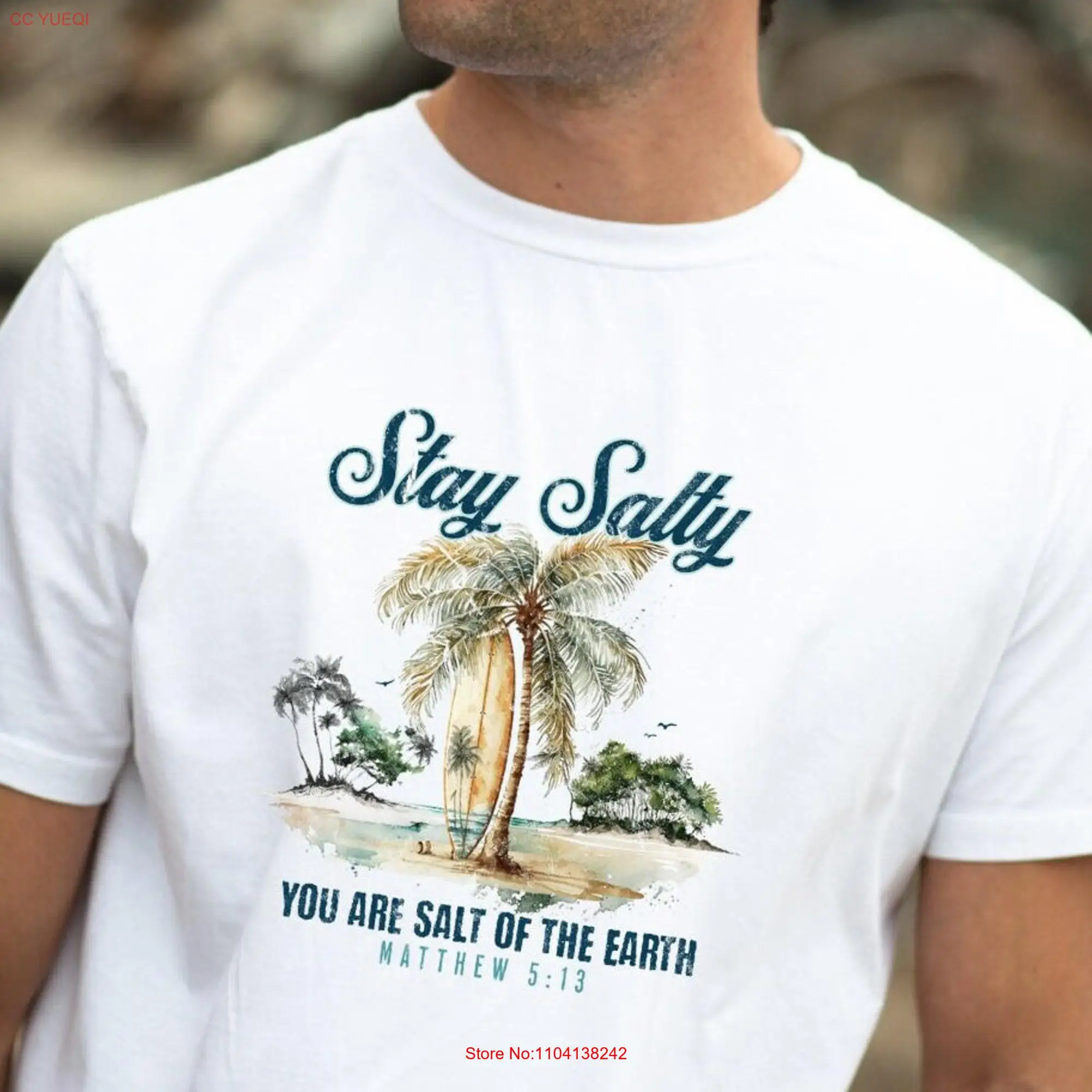 Stay Salty Bible Verse T Shirt Salt of the Earth Matthew 5 13 Jesus Christian Beach Faith  long or short sleeves