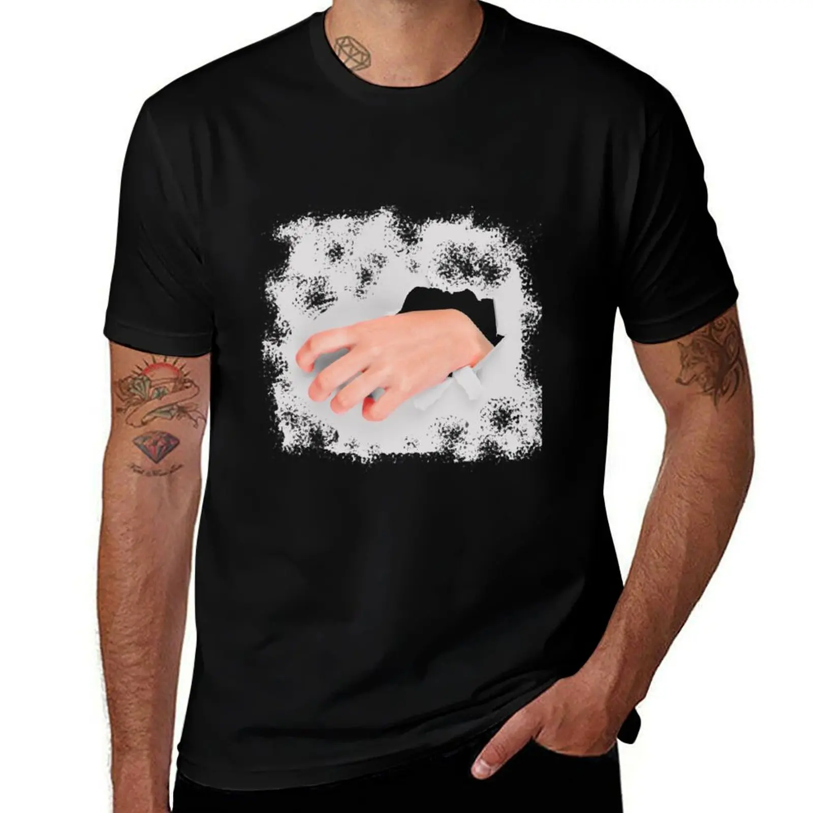 

Arm in holle T-Shirt for a boy anime stuff graphics valentines clothes black t-shirts for men