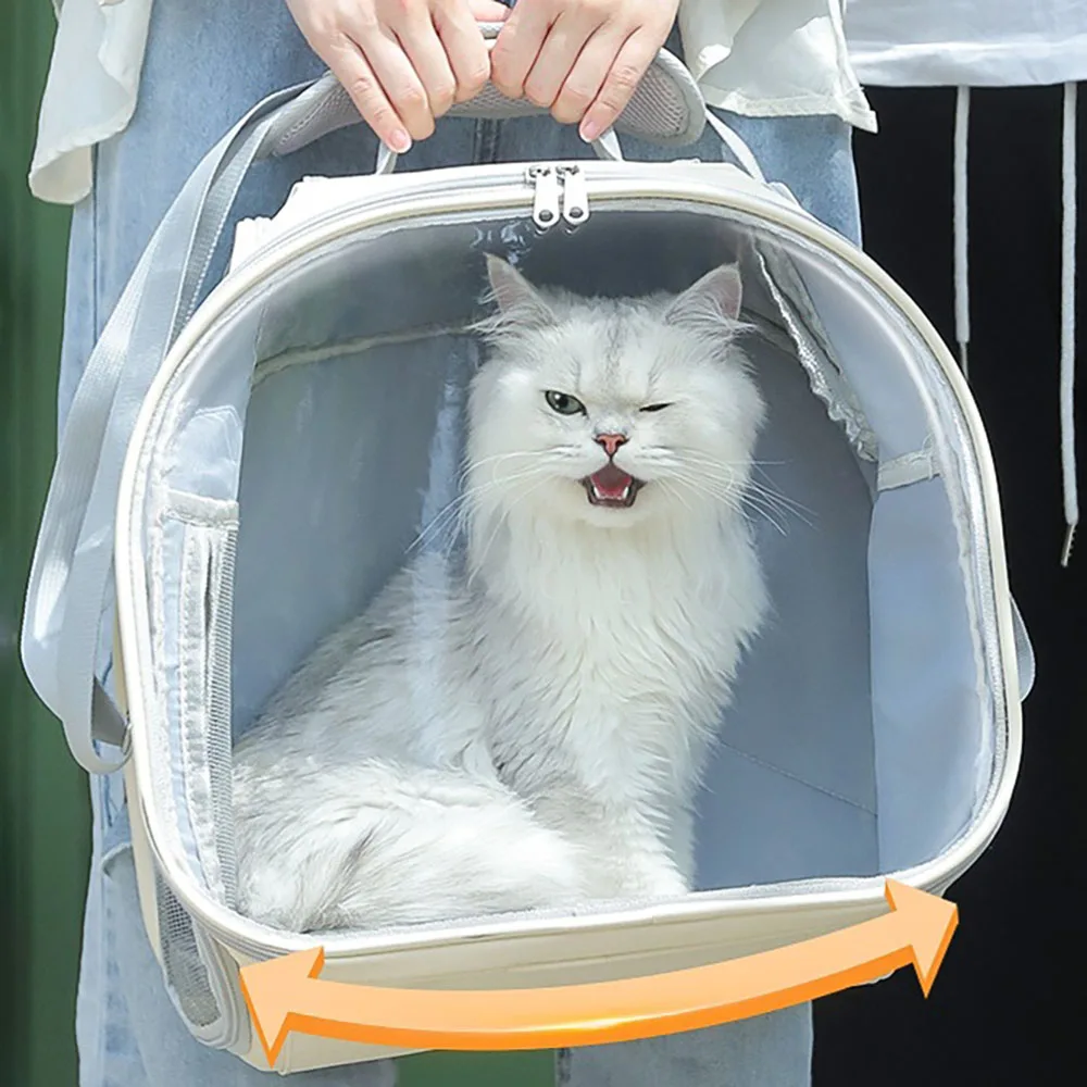 Tas kucing portabel untuk pergi keluar ruang kapsul hewan peliharaan ransel bernapas kandang kucing ransel transparan tas tangan perlengkapan kucing