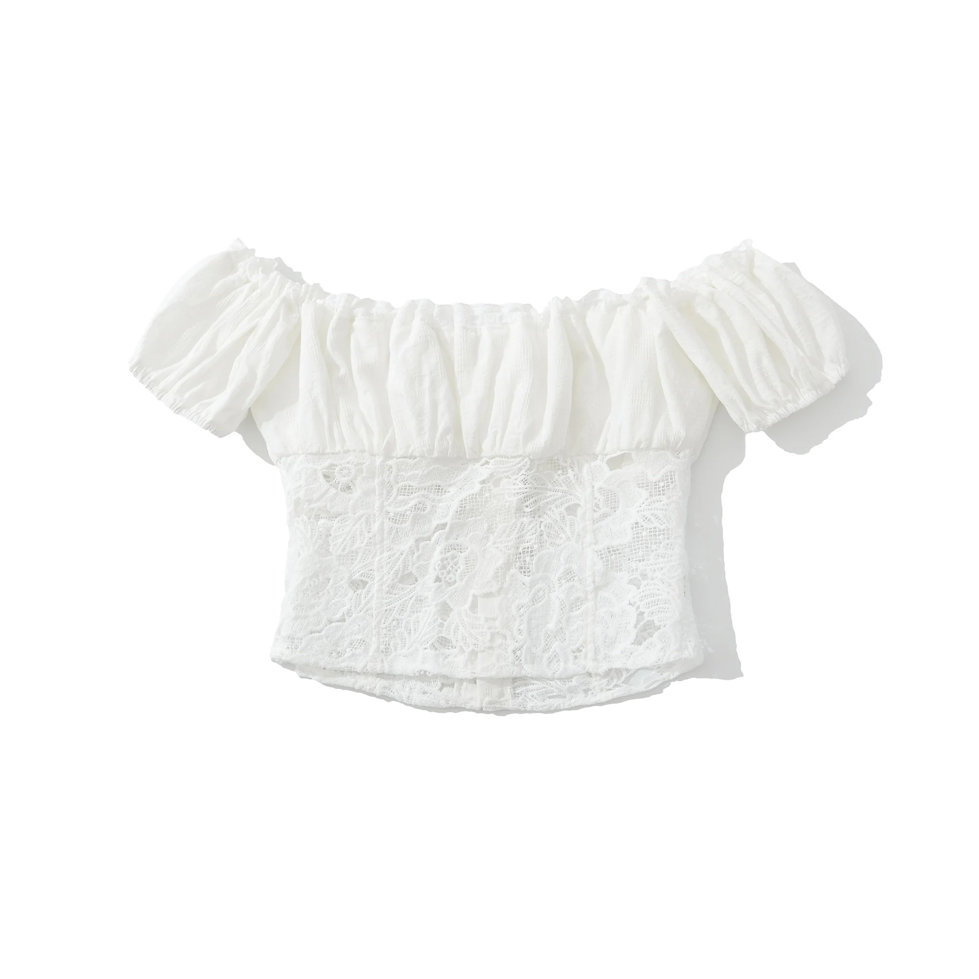 Sexy White Embroidery Hollo out Lace Bow Ruched Chest Sexy Corset Women Summer Tank Tops Covered Hook Buttons Slim Crop Top