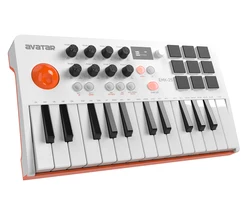 EMK-25 Wireless Midi Keyboard Controller With 9 Backlit Beat Pads, OLED Display, 8 Knobs, Software Included