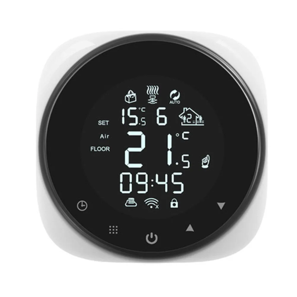 

WiFi Floor Heating Thermostat Remote Control and Voice Control 7 Day Programmable Easy to Use Backlit Touch Screen