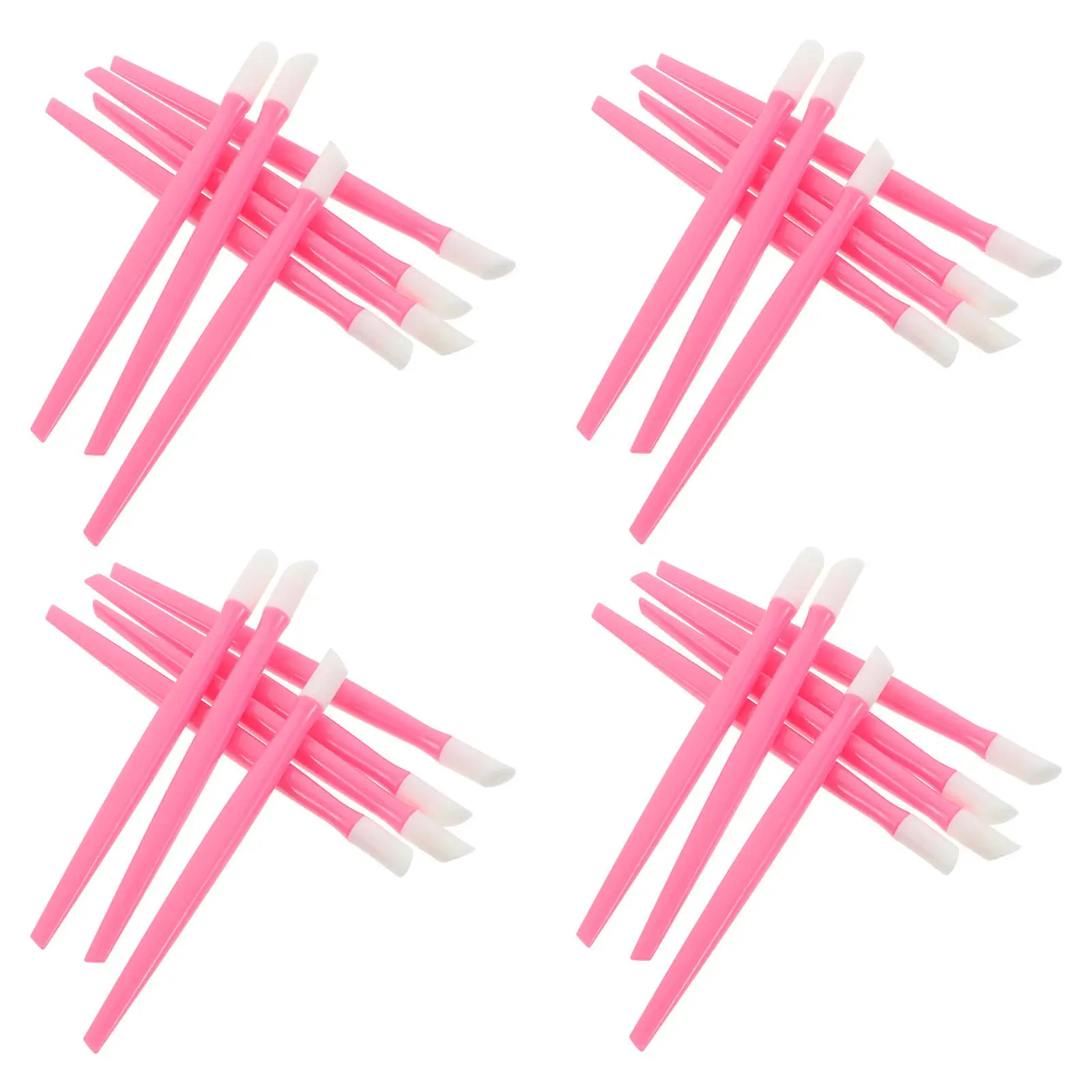 100Pcs Nail Art Pusher Manicure Stick Exfoliating Cuticle Remover Rubber Tip Rhinestone Picker Dotting Pen Nail Sticker
