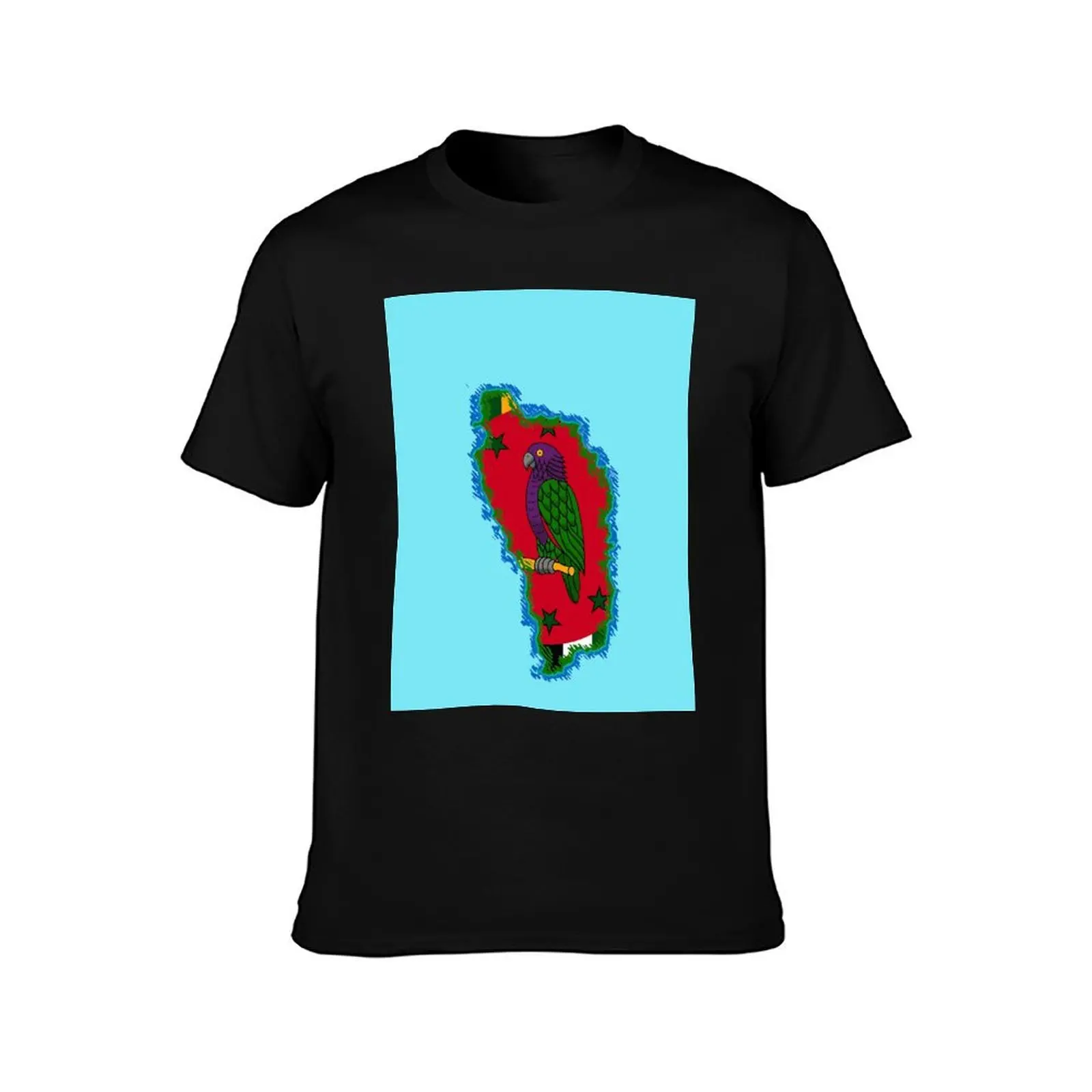 Dominica Map with Dominican Flag T-Shirt Lightweight Running T-Shirt