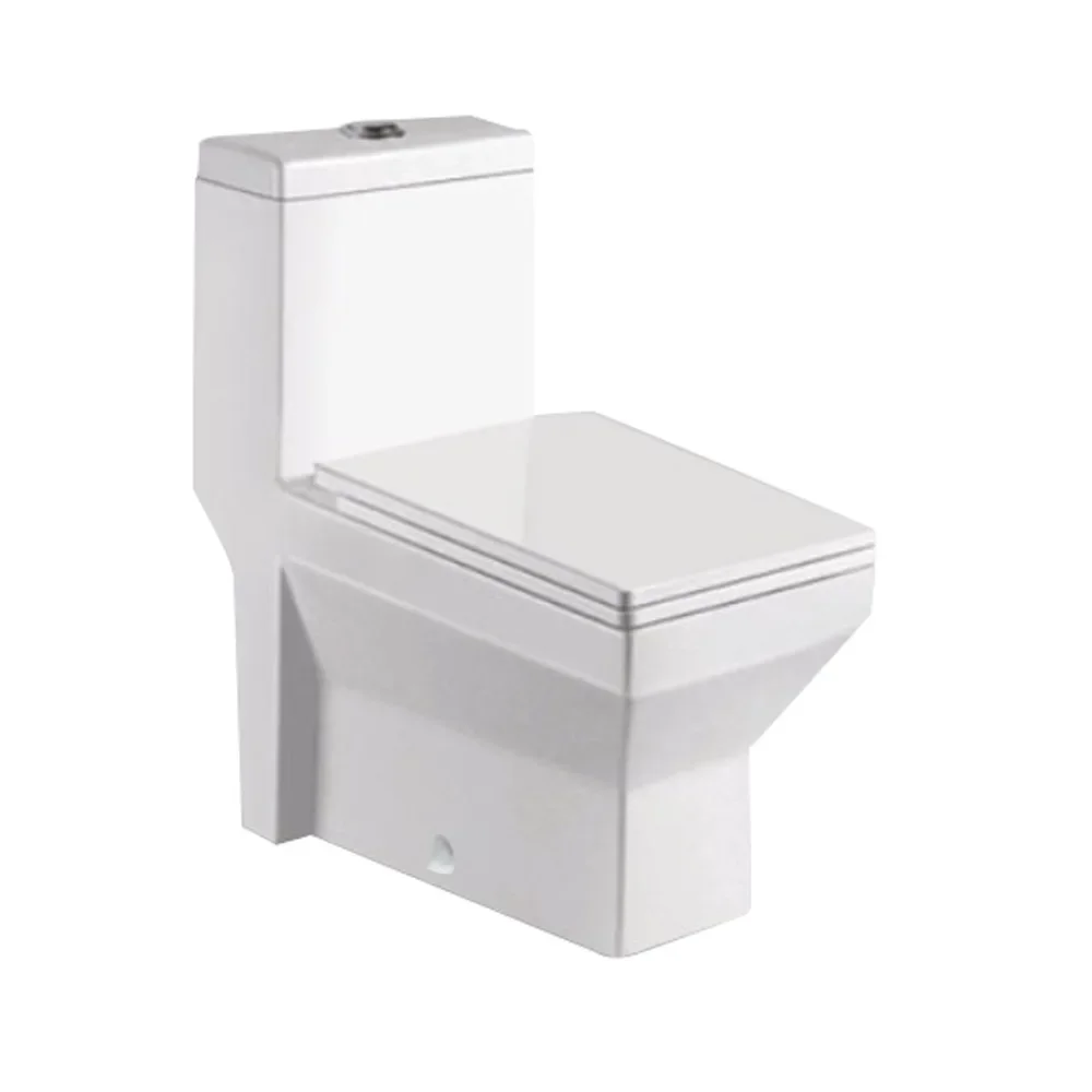Hot Selling Modern One Piece Style Sanitary Ware s Trap P Trap square Wash Down Toilets Bathroom White Ceramic Toilet