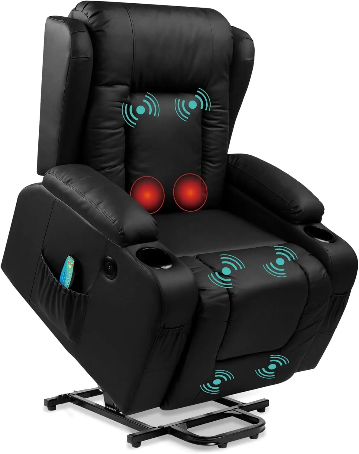 Choice Products Leather Electric Power Lift Chair, Recliner Massage Chair, Adjustable Furniture for Back, Legs w/ 3 Positions, U