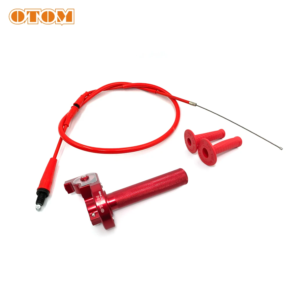 OTOM Twists Throttle Grip Dirt Bike CNC Oiler Accelerator Handlebar Grips and Cable Set For HONDA CB CG Motorcycle Modified Part