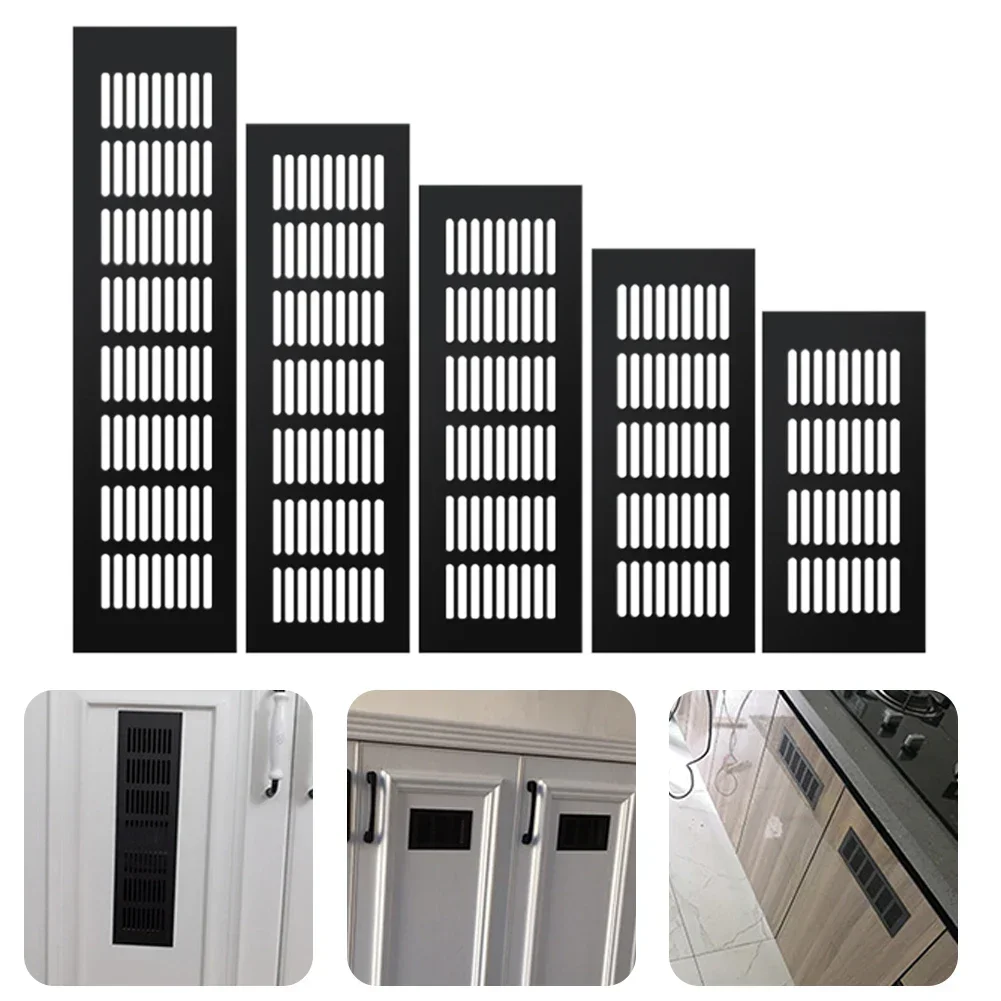 

60mm Air Vent Grille Aluminum Alloy Black Cabinet Wardrobe Door Waterproof Ventilation Cover For Household Hardware Accessories