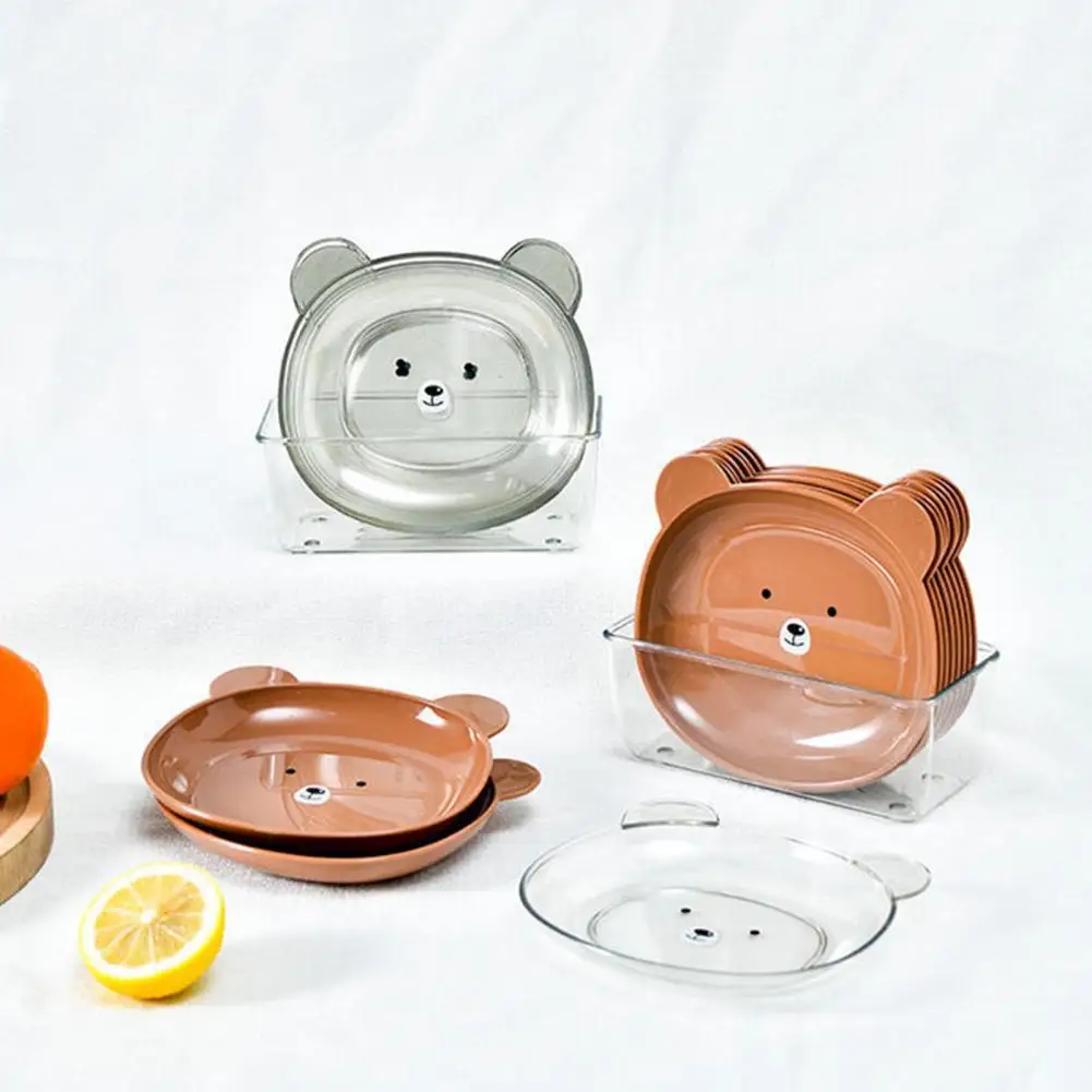 Snack Plate Cute Bear Fruit Dish Serving Plate Barbecue Seasoning Plate Dessert Dish Sauce Dish Fruit Plates Grip Table Plate