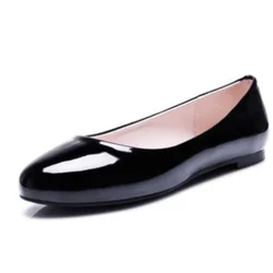 Lady Simple Comfortable Round Toe Red White Flattie Anti-slippy Slip-on Big Size 46 52 European And American Style Single Shoes