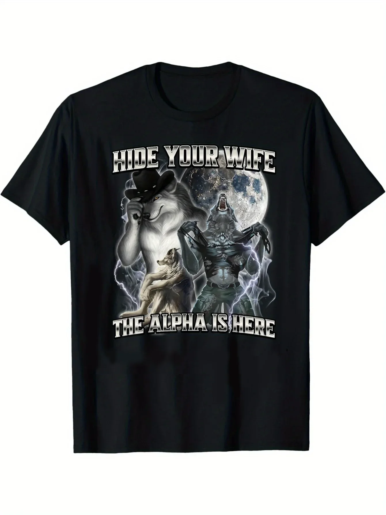 Comfortable Breathable Outdoor Women Clothing Quality Materials  Hide Your Wife  Alpha Comes T-shirt  Everything Goes with It