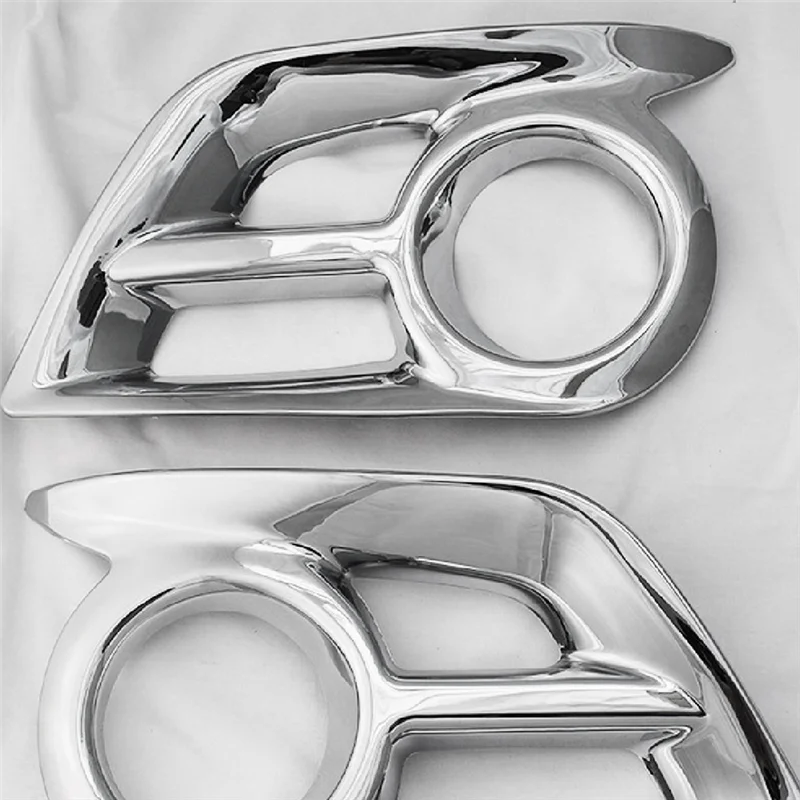 

A90Q-Car Fog Lampshades Car ABS Chrome Accessories Plated Fog Lamp Cover Trim Paste Style For Toyota Hilux Vigo 2011-2013 Access