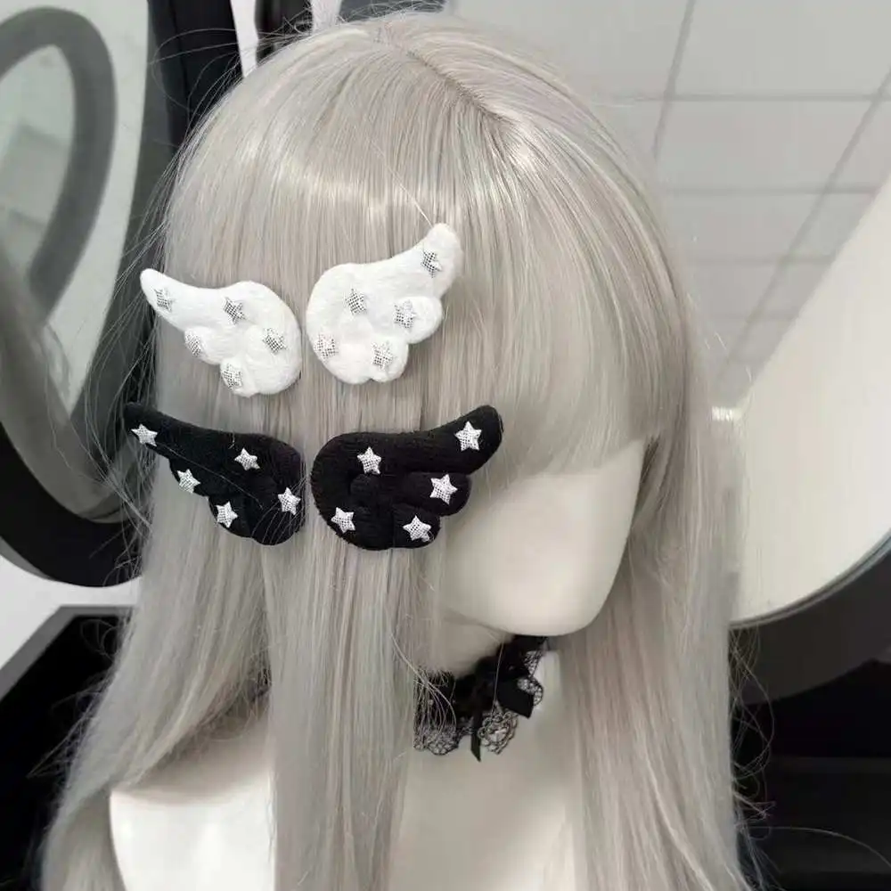 

Y2k Super Cute Angel Wing Star Plush Hairpin Girls Hair Clip Accessories Lolita Hairgrip Headdress Headwear Hairclip Ornaments