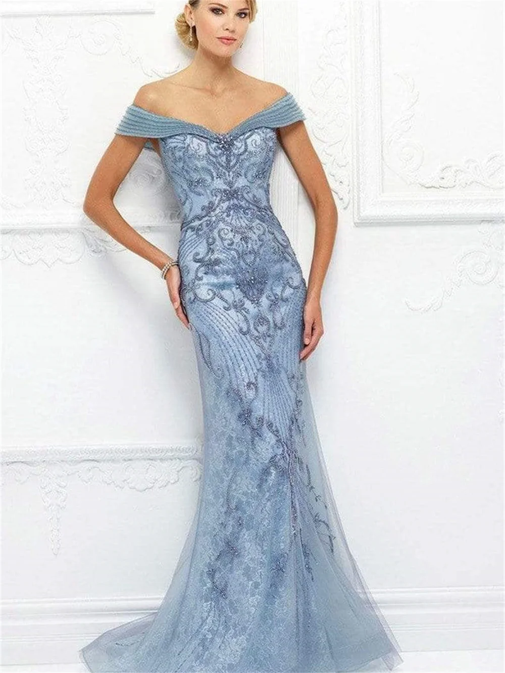 Luxurious Beaded Mother of the Bride Dresses 2024 Glamorous Prom Gown Modest Floor-length Evening Dress Vestidos De Novia