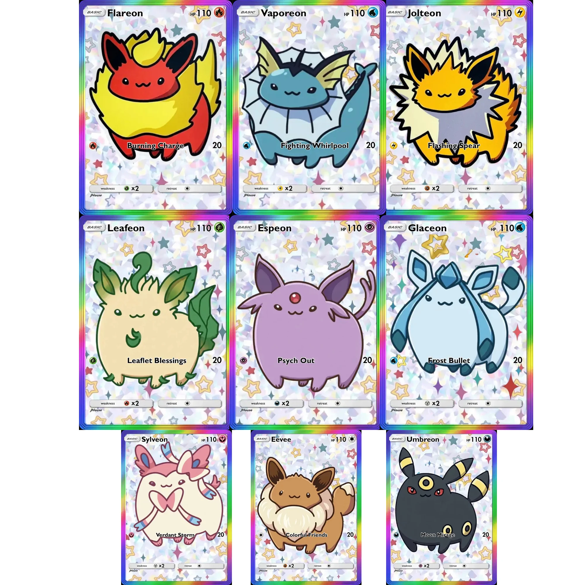 Diy Self Pocket 30th Sylveon Pichu Umbreon Vaporeon Flareon Espeon Collect Trading Card Anime Cartoon Gift Diy Glitter Craf