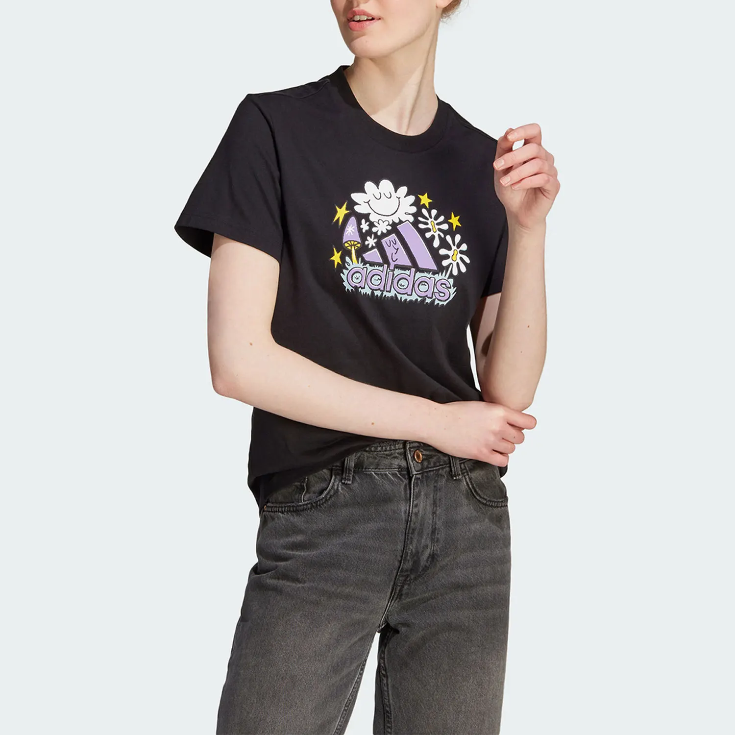 

adidas New Women's Breathable Comfort Print Casual T-Shirt IJ7327