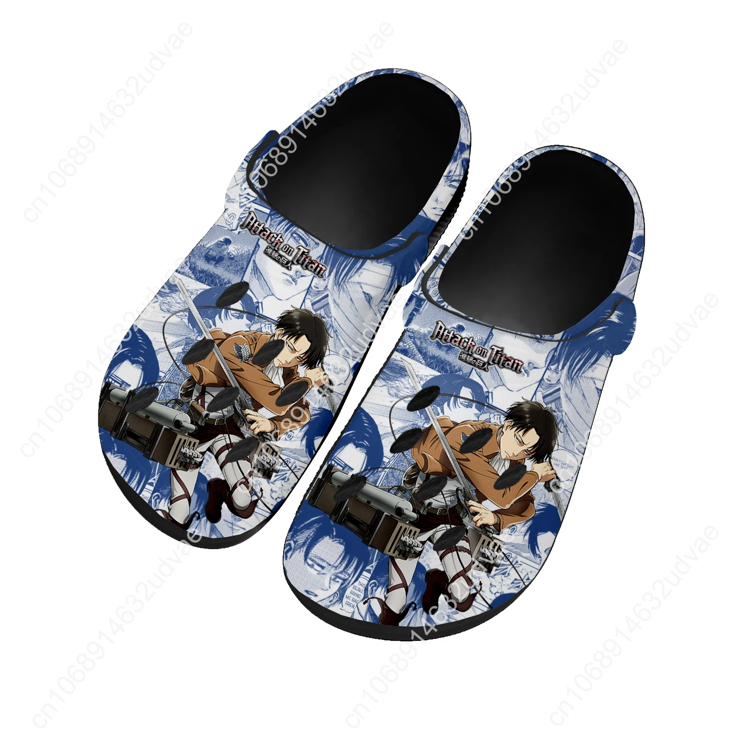 

Attack on Titan Levi Ackerman Home Custom Sandals Women Teenager Fashion Water Shoe Garden Clog Breathable Beach Hole Slippers