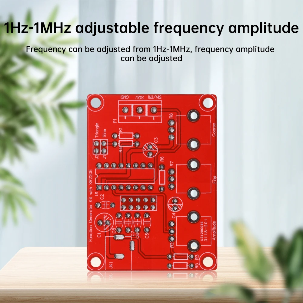 XR2206 High Precision Functional Signal Generator DIY Kit Adjustable Frequency 1Hz-1MHz Sine Triangle Square Waveform Output