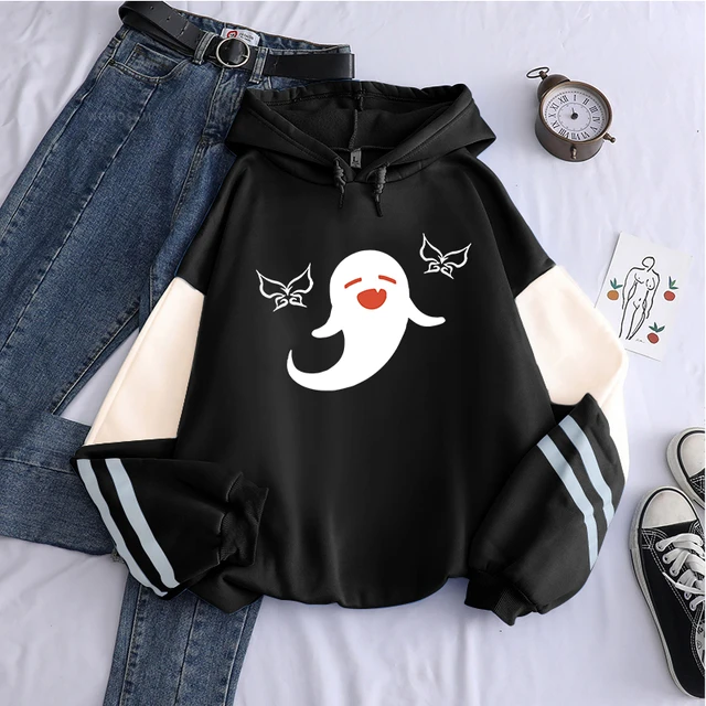 Harjauku Game Gneshin Impact Kawaii Hu Tao Hoodies Print Women Plus Size Aesthetic Sweatshirt Patchwork Sleeves Winter Pullover AliExpress
