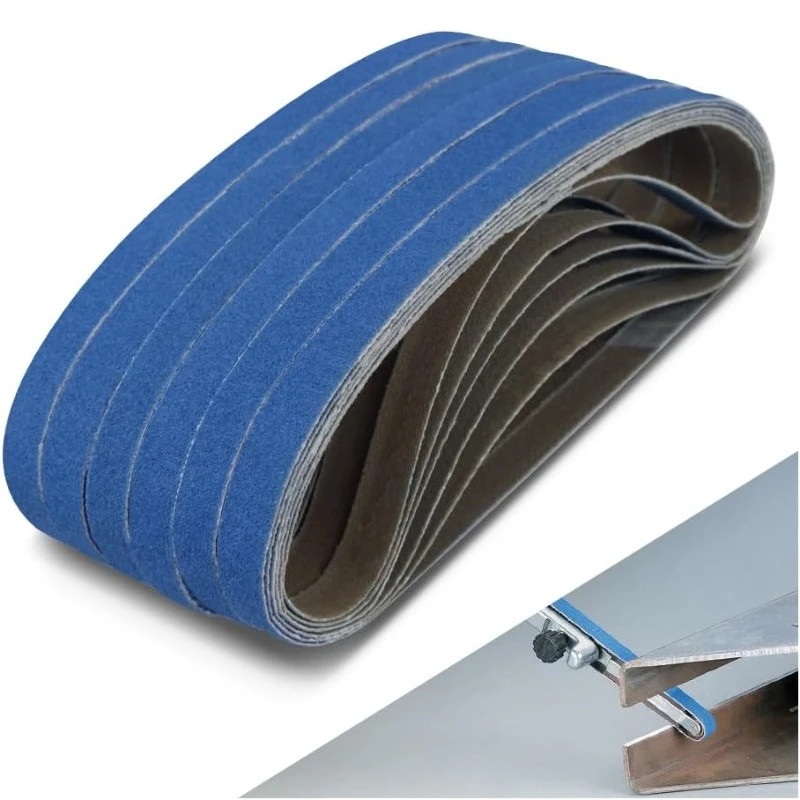 

10/12 шт. синие шлифовальные песочные ленты трех размеров, используемые для инструментов и шлифования металла, с частицами песка 40, 60, 80 и 120