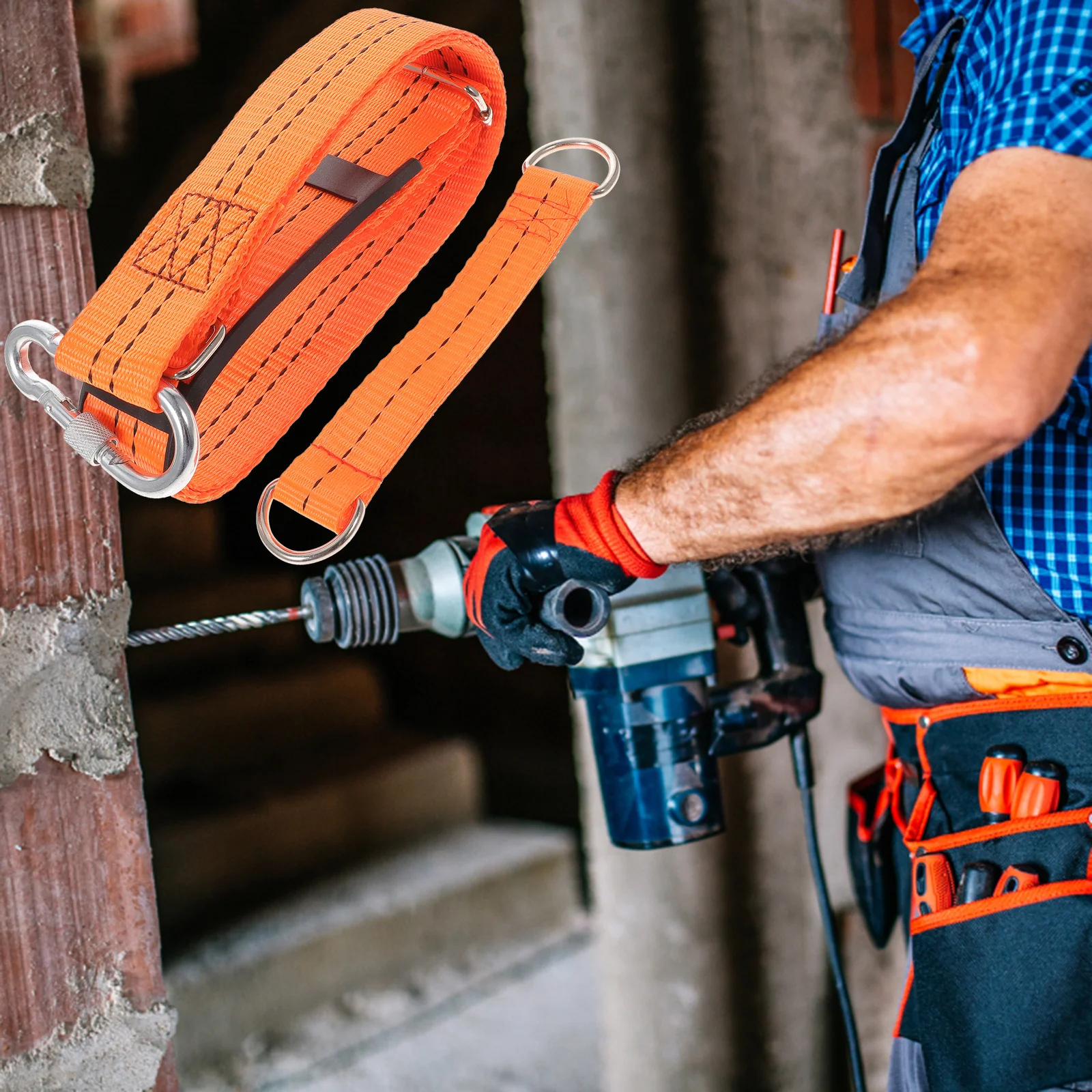 

1pc Electric Wrench Strap Heavy Duty Oxford Cloth Multi Functional Tool Carrying Belt For Electric Hammer Drill Shoulder