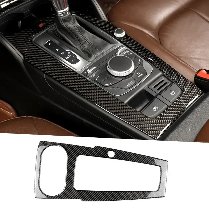 Car Center Gear Shift Frame Cover Sticker For Audi A3 S3 RS3 8V 14-19 LHD Car Console Gearshift Styling Carbon Fiber Sticker 