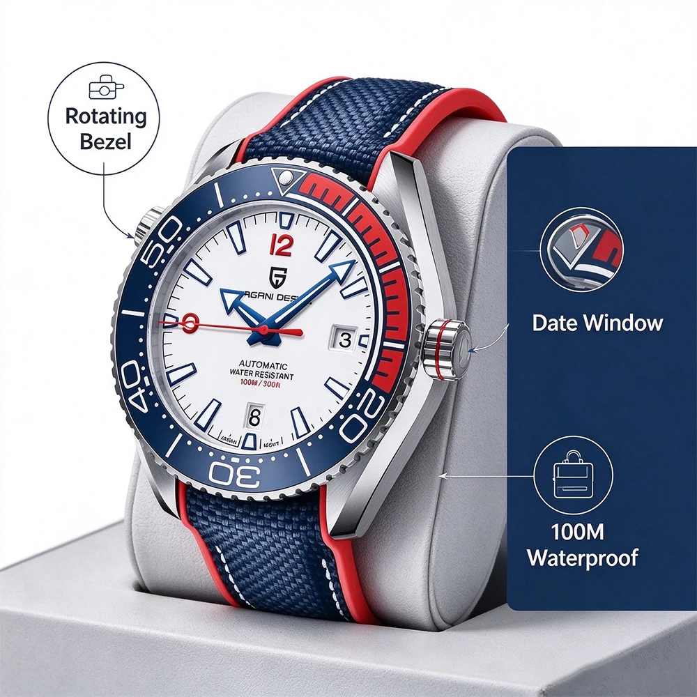 2026 PAGANI DESIGN 42MM Luxury Brand Men Watch Sapphire Luxury Mechanical Watch Japanese Movement Stainless Steel Waterproof Watches for men