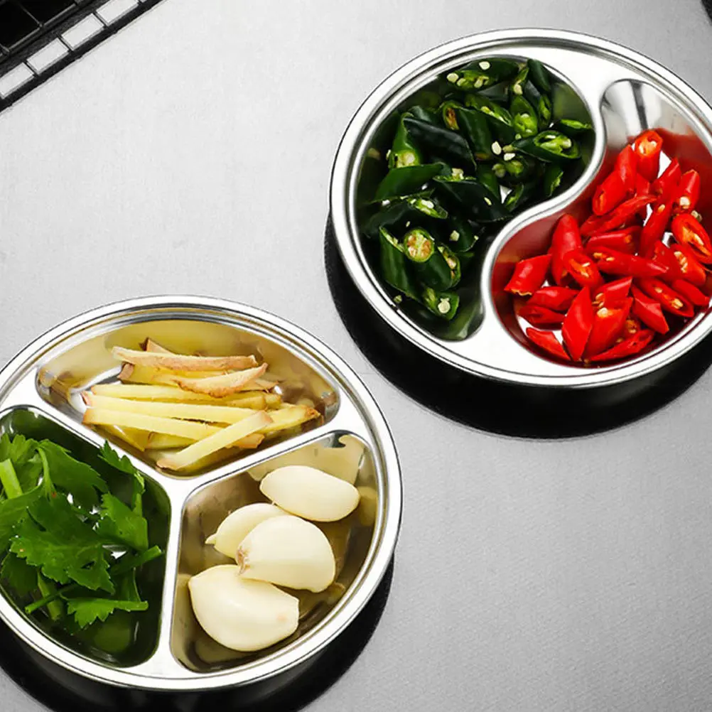 

4Pcs Stainless Steel Seasoning Plates Waterproof Rustproof for Home Serving Sauce Bowls Snack Plate Set