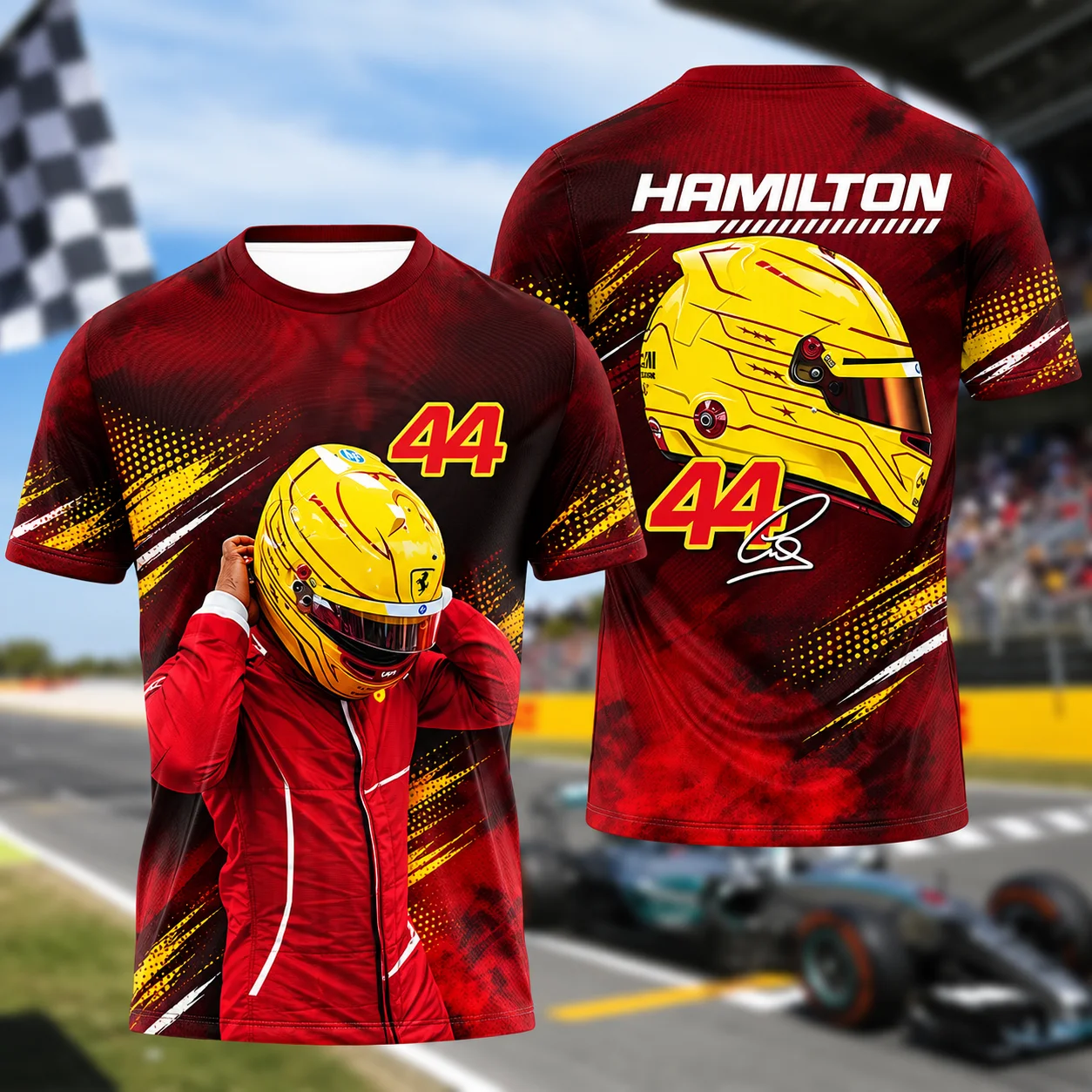 2026 New Special Edition Hamilton Summer Unisex Motorsport Fans  44 Red Black Racing Team Uniform Jersey T-Shirt