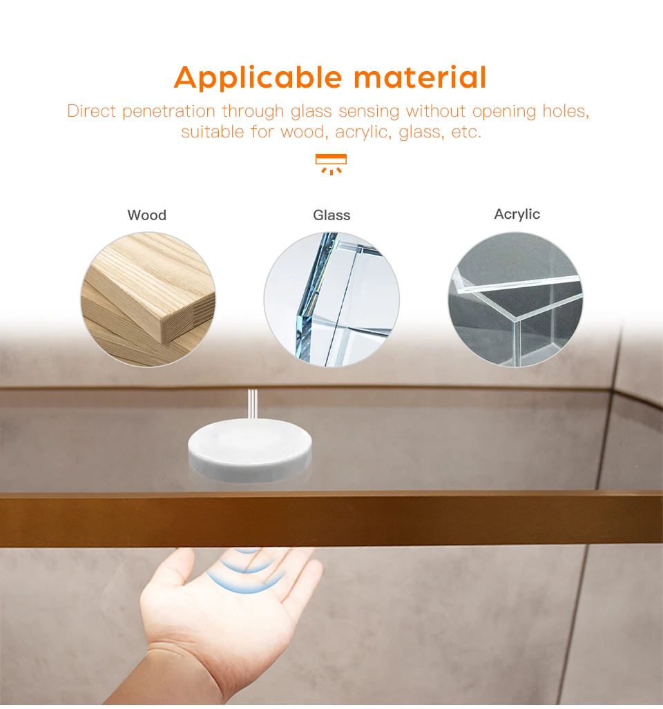 30/40/50CM LED Kitchen Cabinet Light 12V Aluminium Bar Lamp Tube With Penetrable Wood 25mm Touch Motion Sensor Dimmiable Switch