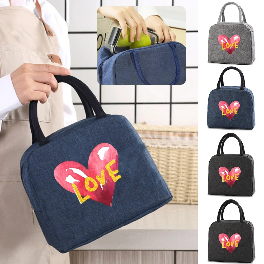 Women Lunch Bag Insulated Picnic Travel Carry Lunch Pouch Thermal Portable Lunch Container Food Storage Bags Cooler Bento Pouch