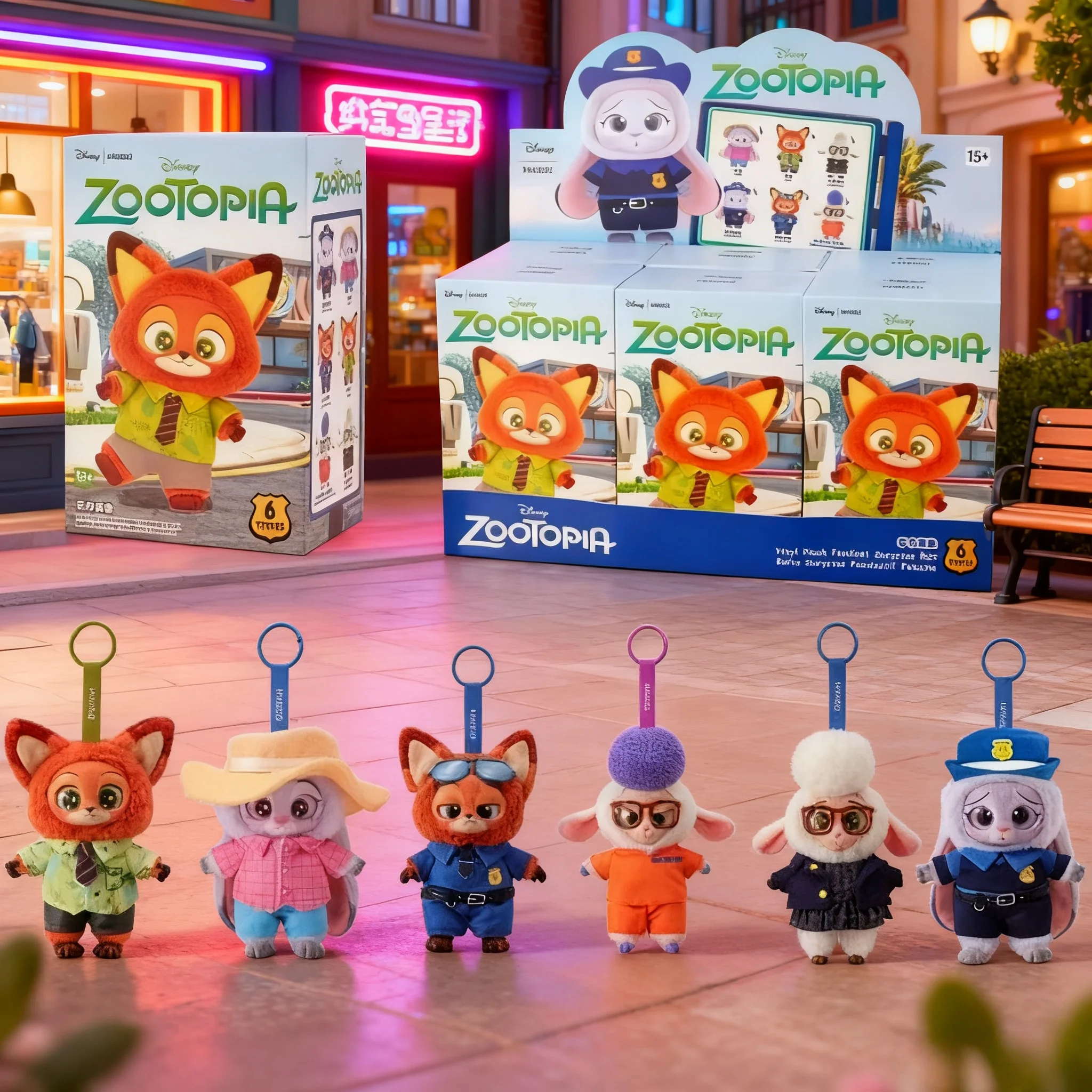 Zootopia Judy Hopps Nick Wilde serie caja ciega llavero de felpa accesorios de juguete lindos muñecos de peluche de animales