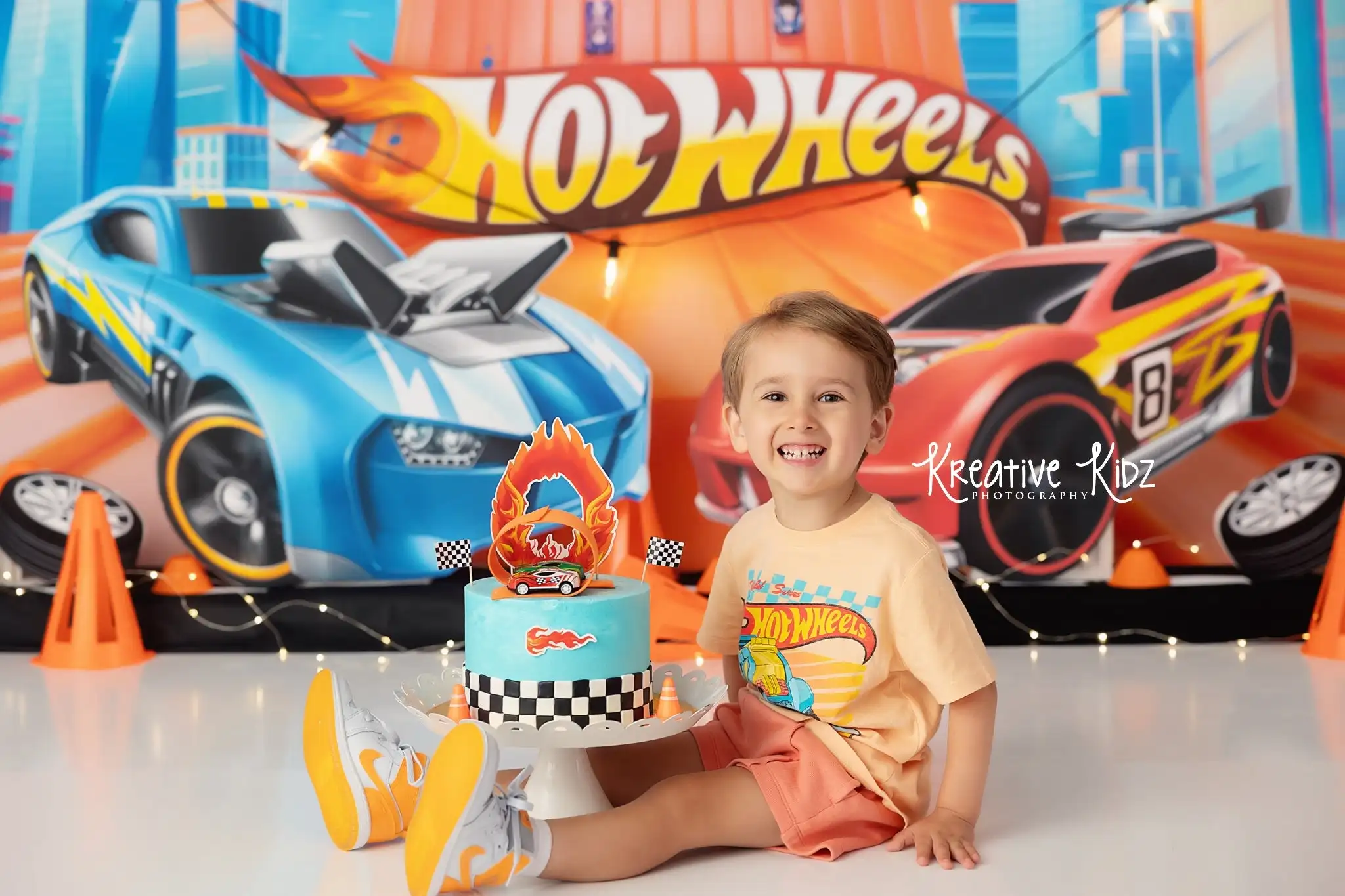 Hot Rod Race Track Backdrops Kids Baby 1st Boy Birthday Cake Smash Photocall Decors Racing Car Cake Smash Backgrounds