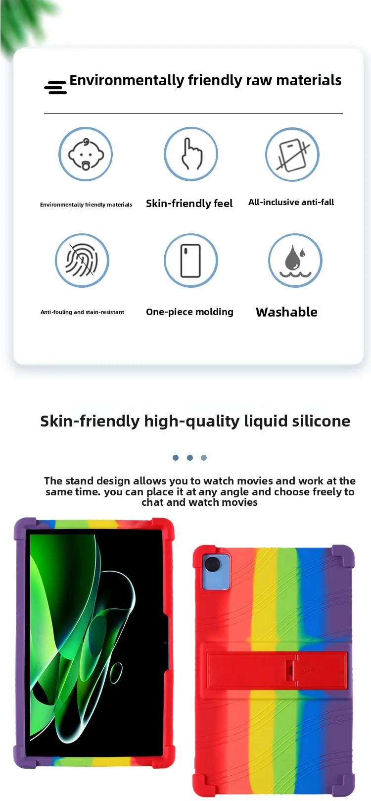 Stoßfeste TPU-Hülle für Realme Pad Mini 8.7, Vollständiger Schutz mit Ständer, in Mehreren Farben – Detail 2