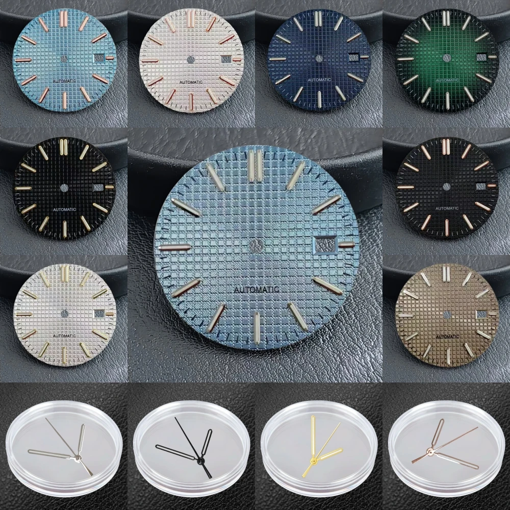 

31.8mm Diameter Single Calendar Dial for NH35 NH36 Watch Movement Accessories with Green Illuminated Dial Hands for Oak PRX Case