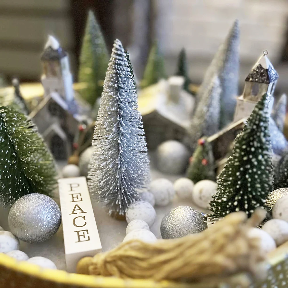 4/6 قطعة شجرة عيد الميلاد الصغيرة زينة عيد الميلاد الاصطناعي لتقوم بها بنفسك شجرة عيد الميلاد الصغيرة عيد الميلاد نافيداد السنة الجديدة ديكور للطاولات المنزلية