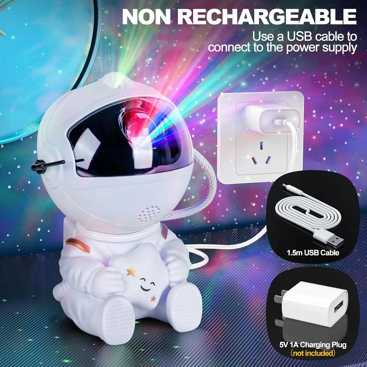 Galaxy Star Projector LED Night Light Starry Sky Astronaut Porjectors Lamp For Decoration Bedroom Home Decorative Children Gifts