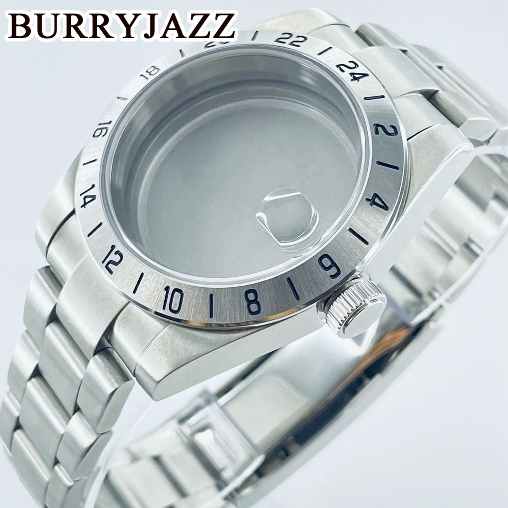 BURRYJAZZ 39mm NH34 NH35 NH36 NH70 NH72 ETA2824 PT5000 Watch Case GMT Stainless Steel Sapphire Glass Glide Lock Clasp