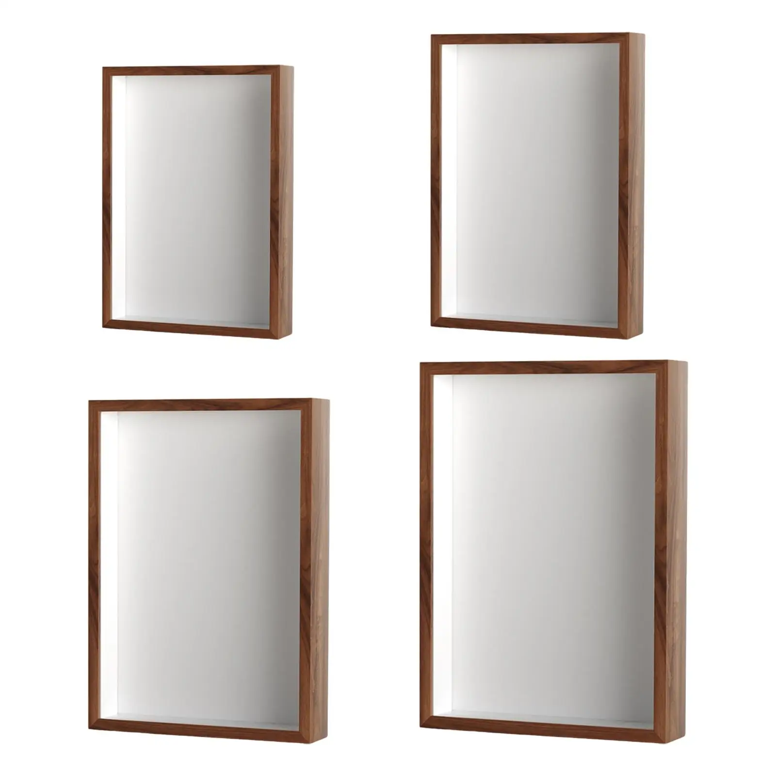 Rectangle Wood Photo Frame Decorative Wall and Tabletop Decor Box for Dried Flower Keepsakes and Medals Display
