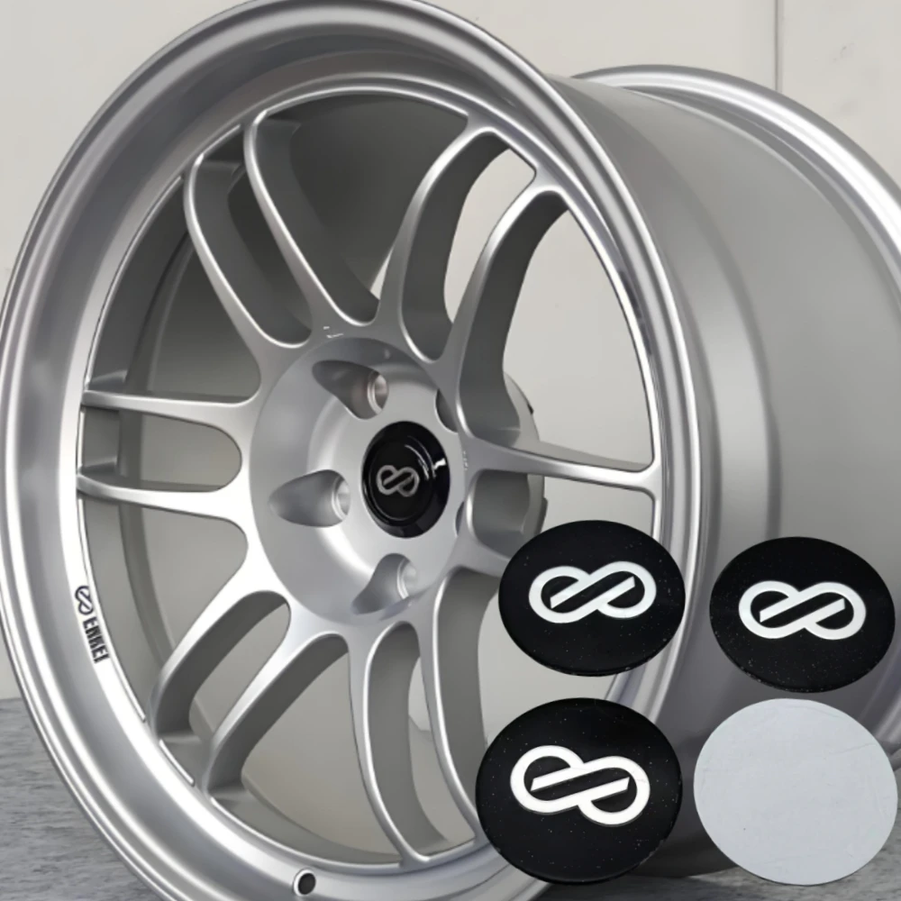 4 Uds 45MM JDM ENKEI Logo emblema pegatinas de coche accesorios para tapas centrales de rueda de coche tapas de cubo de ruedas tapas de llanta insignia de cubierta central