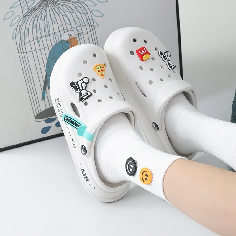 

Girls Chunky Platform Sandals Couple Mujer Summer Thick Sole Slides Beach Slippers Men's Non Slip EVA Clogs Garden Shoes Soft