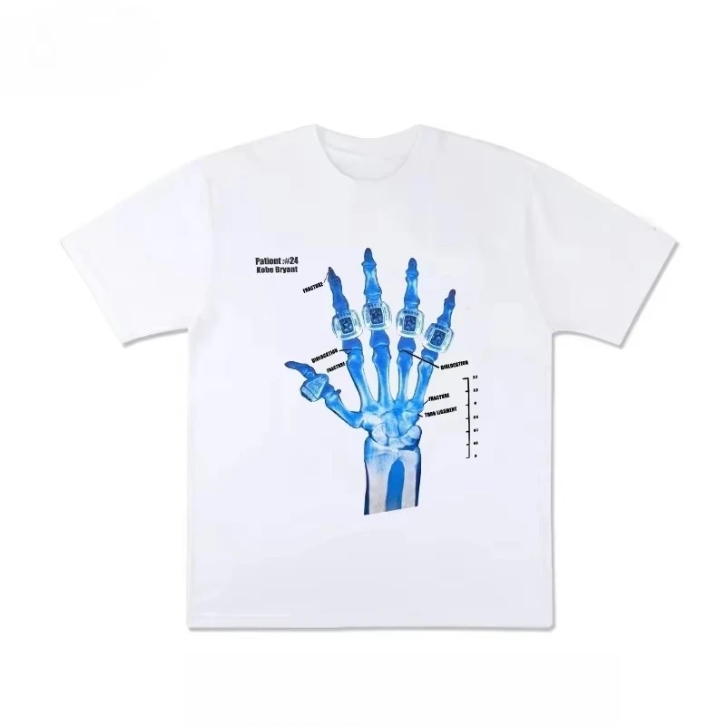 Blue X-Ray Hand Anatomy T-Shirt Medical Skeleton Design Black Tee Funny Science Gift for Doctors Stu