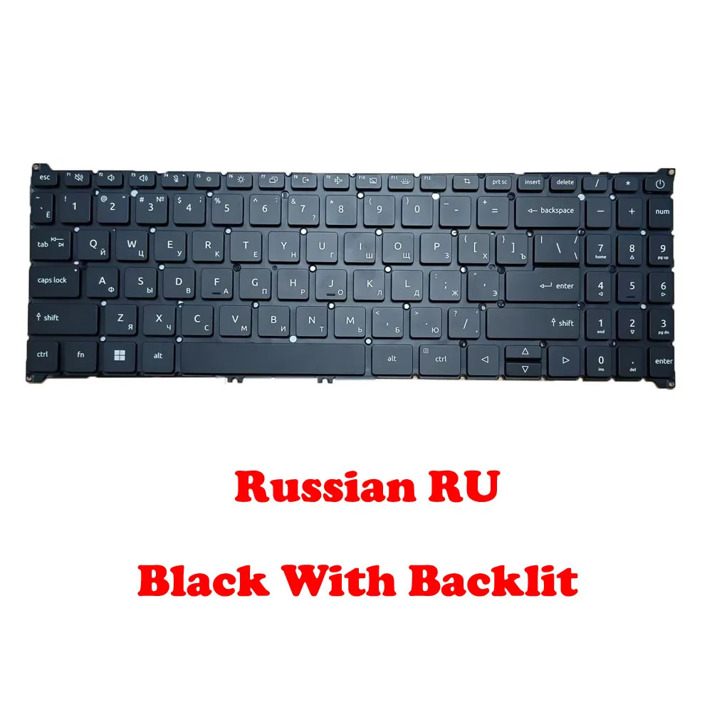

Серо-черная клавиатура с подсветкой для ноутбука ACER A715-76 A315-59 QV05P_A10EWL V 211066 Английский, американский, русский, новый